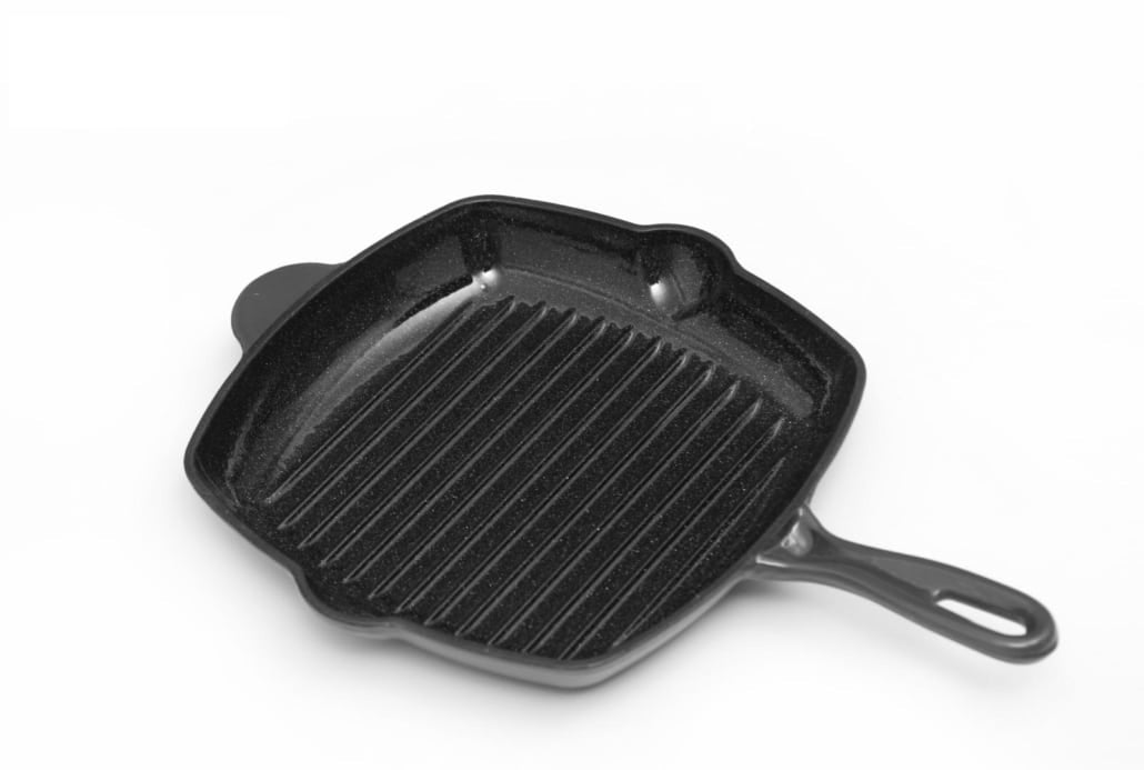 Tigaie grill din fonta emailata, 26.5x4.5cm, Marble Gray