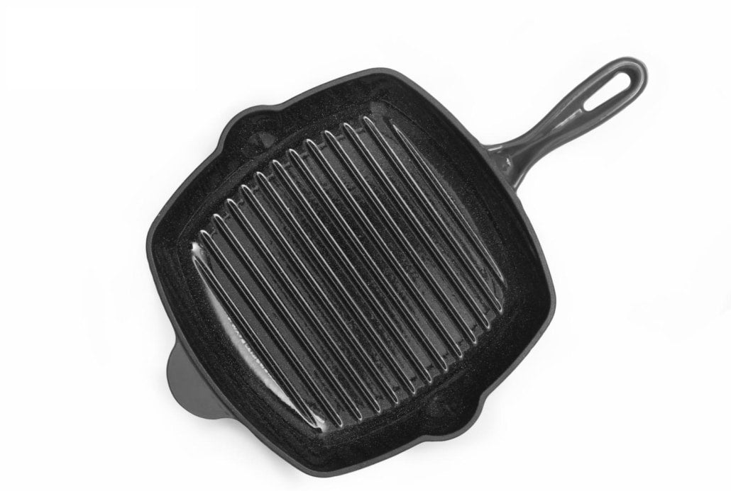 Tigaie grill din fonta emailata, 26.5x4.5cm, Marble Gray