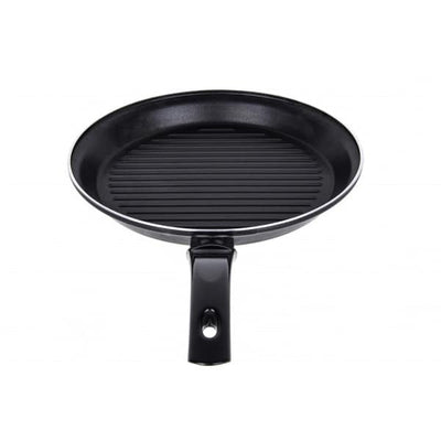 Tigaie grill neagra rotunda 28 cm, aluminiu cu strat neaderent