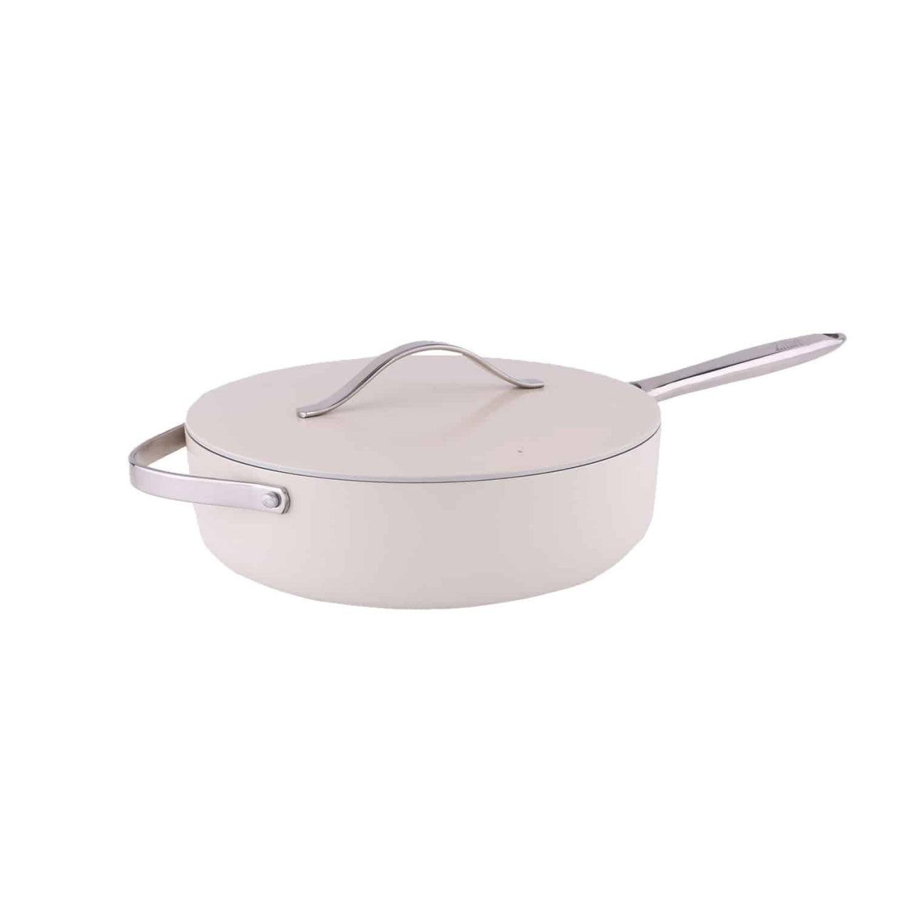Tigaie inalta cu capac, interior ceramica, diametru 28 cm, crem