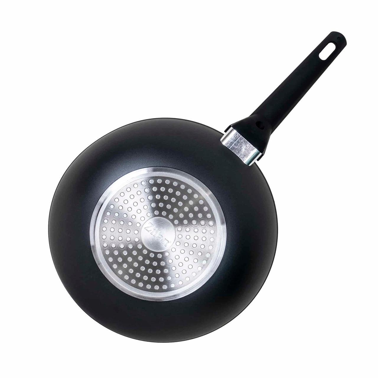 Tigaie wok aluminiu 28 cm, interior granit, maner soft touch, adancime 9 cm