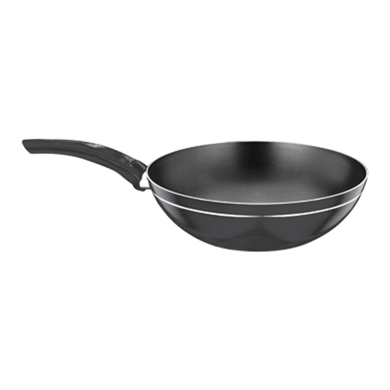 Tigaie wok aluminiu neagra, diametru 26 cm, strat antiaderent
