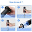 Tirbuson electric, cu acumulator reincarcabil si accesoriu pentru taiat folia, negru