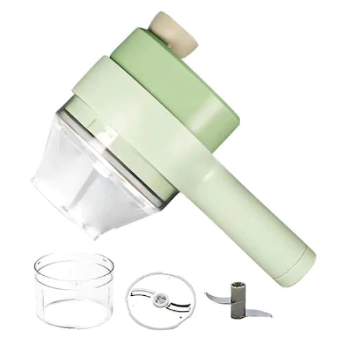 Tocator 4 in 1 pentru alimente, ideal pentru taiere carne, legume, fructe, electric, verde