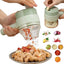 Tocator 4 in 1 pentru alimente, ideal pentru taiere carne, legume, fructe, electric, verde