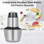 Tocator electric multifunctional, capacitate 2L, putere 250W, cu bol din inox, cu 4 lame din otel inoxidabil, gri