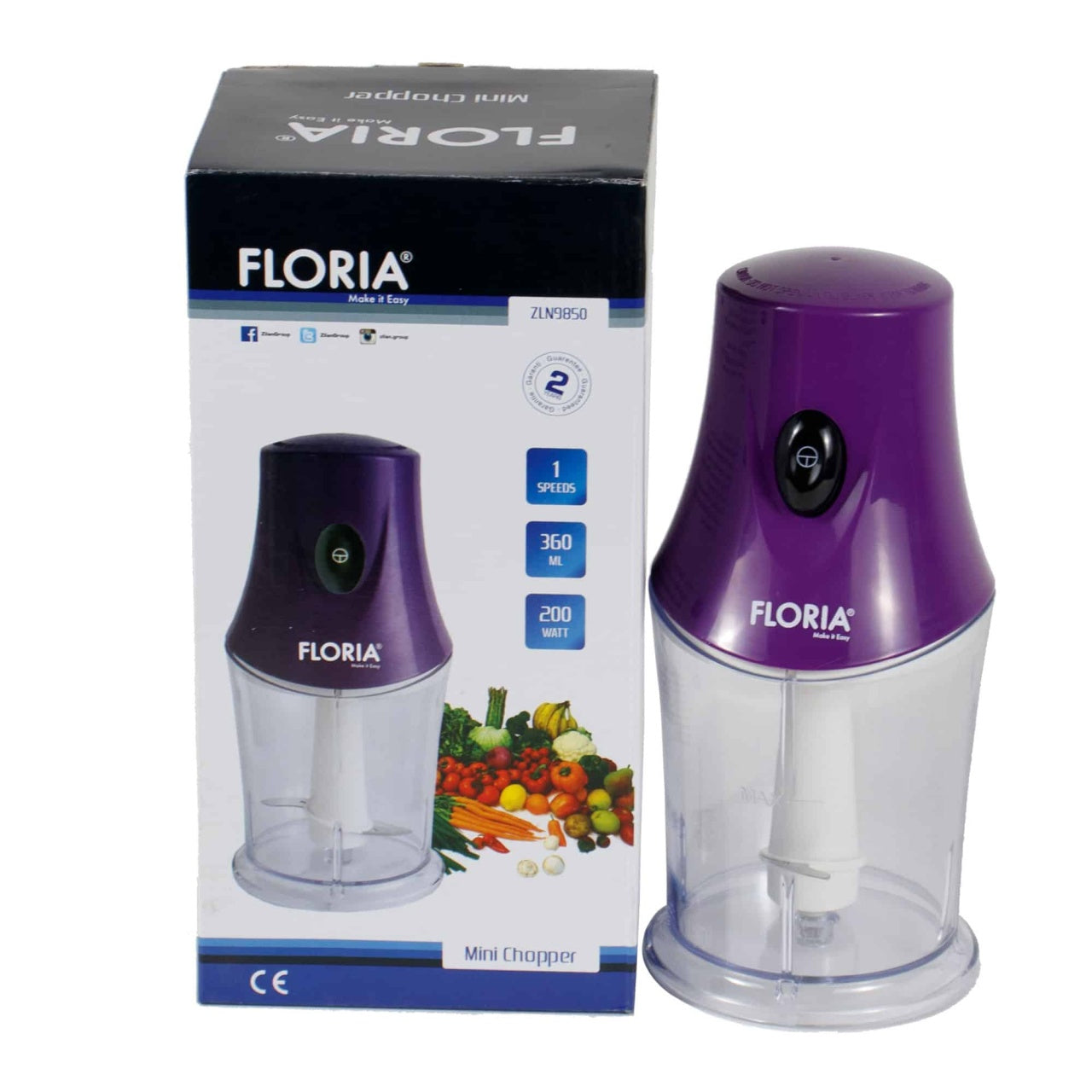 Tocator fructe si legume cu bol 360 ml si motor 200W