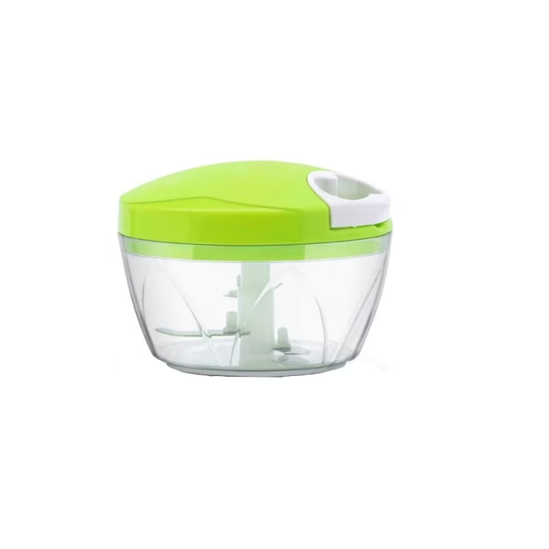 Tocator manual legume, 3 cutite inox, actionare cu snur, 300 ml