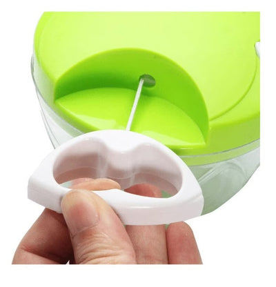 Tocator manual legume, 3 cutite inox, actionare cu snur, 300 ml
