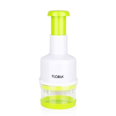 Tocator manual pentru ceapa, 23x9 cm, plastic alb-verde