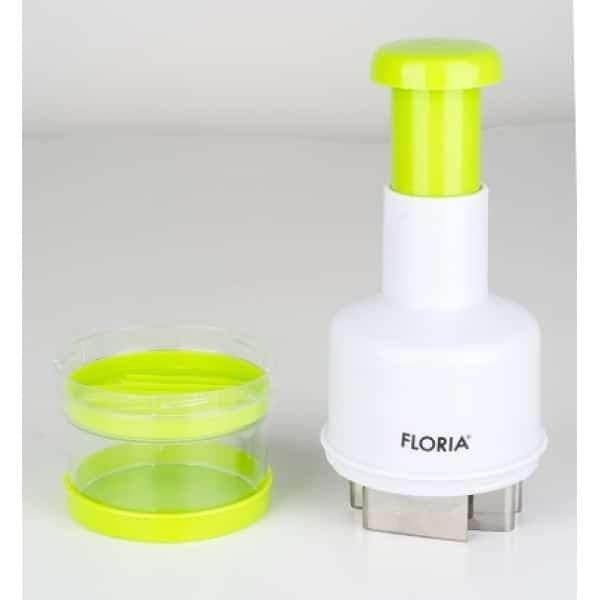 Tocator manual pentru ceapa, 23x9 cm, plastic alb-verde