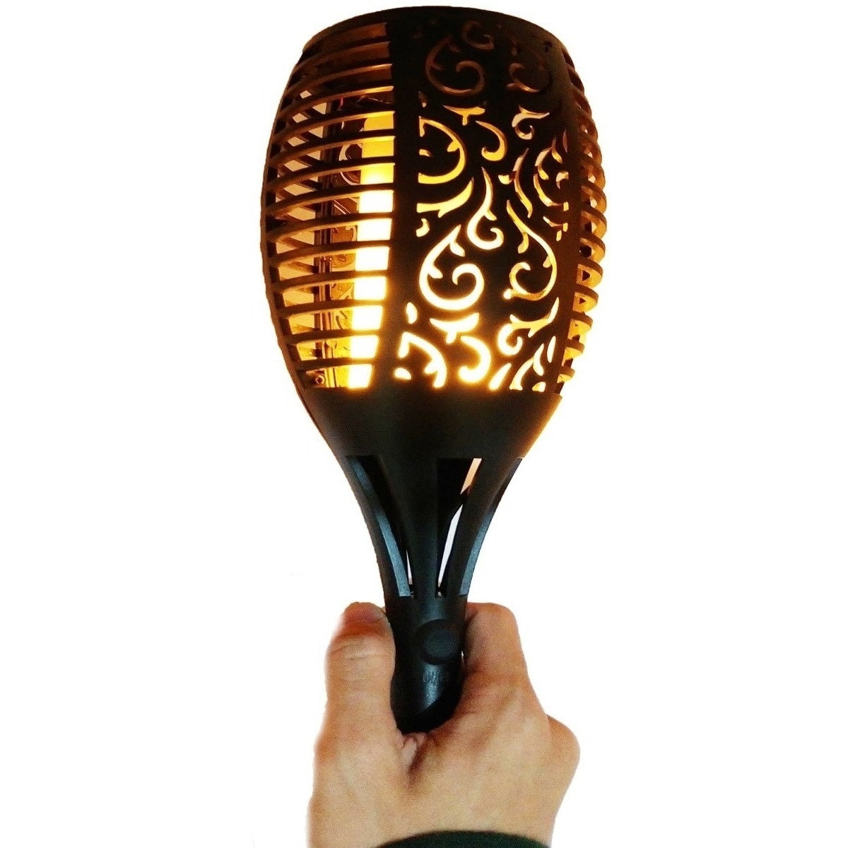 Torta LED cu panou solar, efect de flacara, design oriental, 79cm inaltime