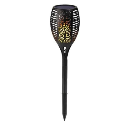 Torta LED Incarcare Solara FOXMAG24, Efect de Flacara, Acumulator Intern, 96 LED-uri, Aprindere Secventiala, Senzor de Lumina, Negru