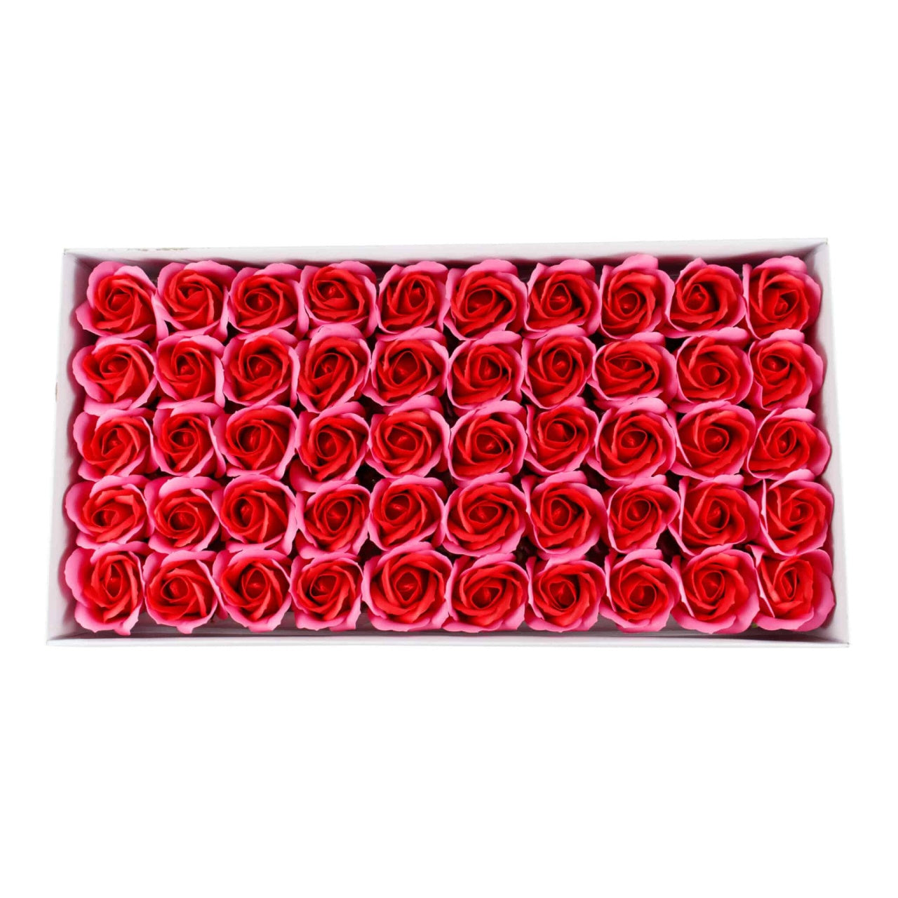 Trandafiri din sapun, 2 culori roz-rosu, set 50 bucati parfumate