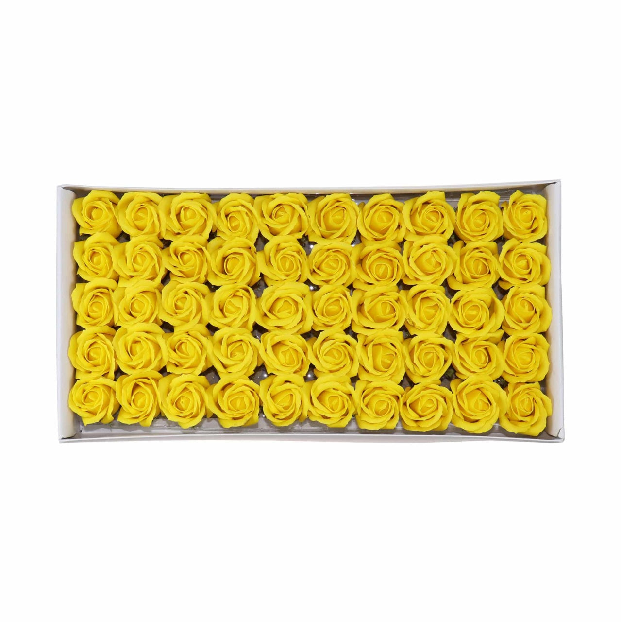 Trandafiri din sapun, set 50 bucati, parfum fin, culoare galben