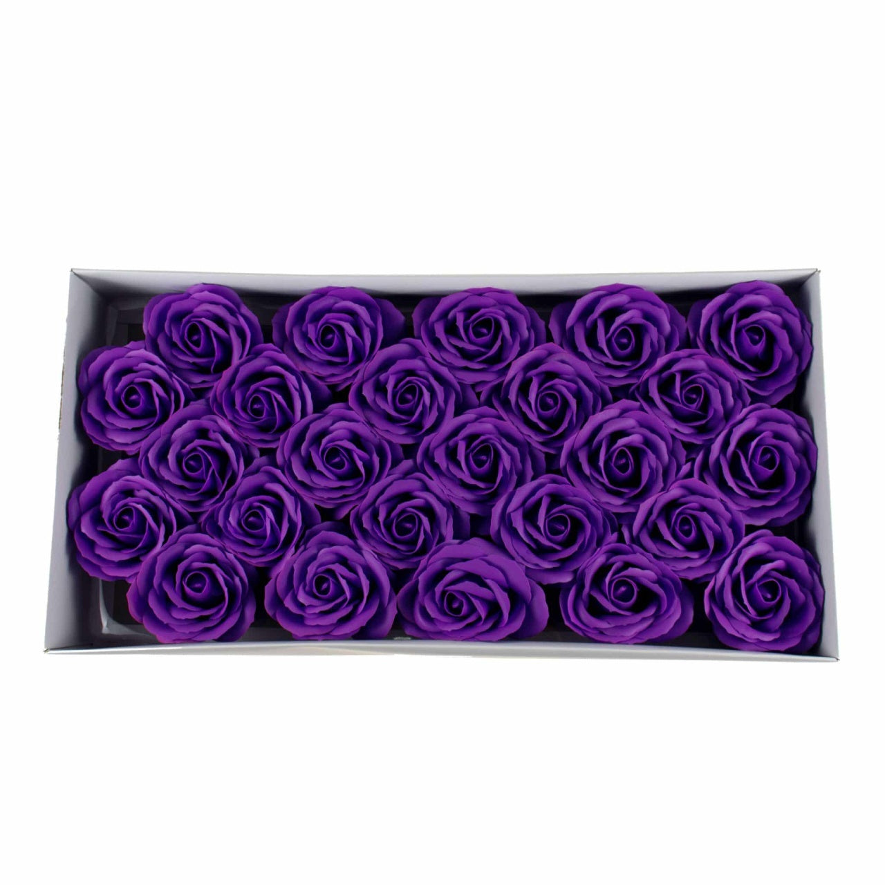 Trandafiri mari din sapun, set 25 buc, parfum fin, mov inchis
