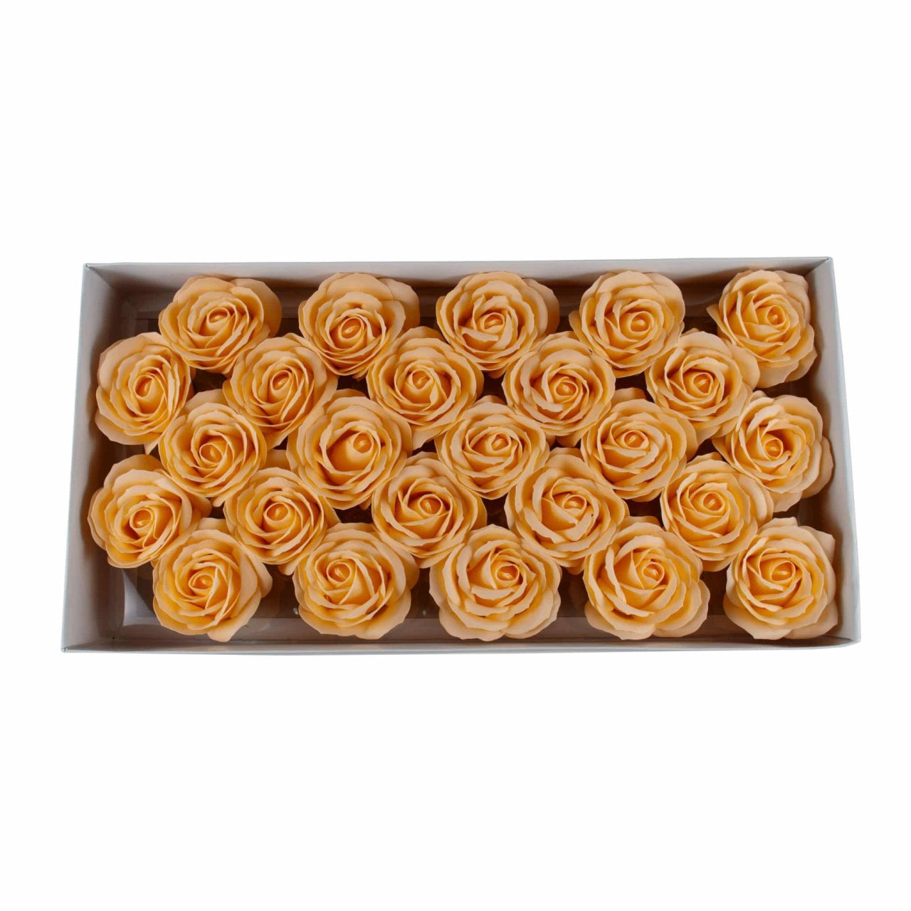 Trandafiri mari din sapun, set 25 bucati cu parfum fin, culoare piersica