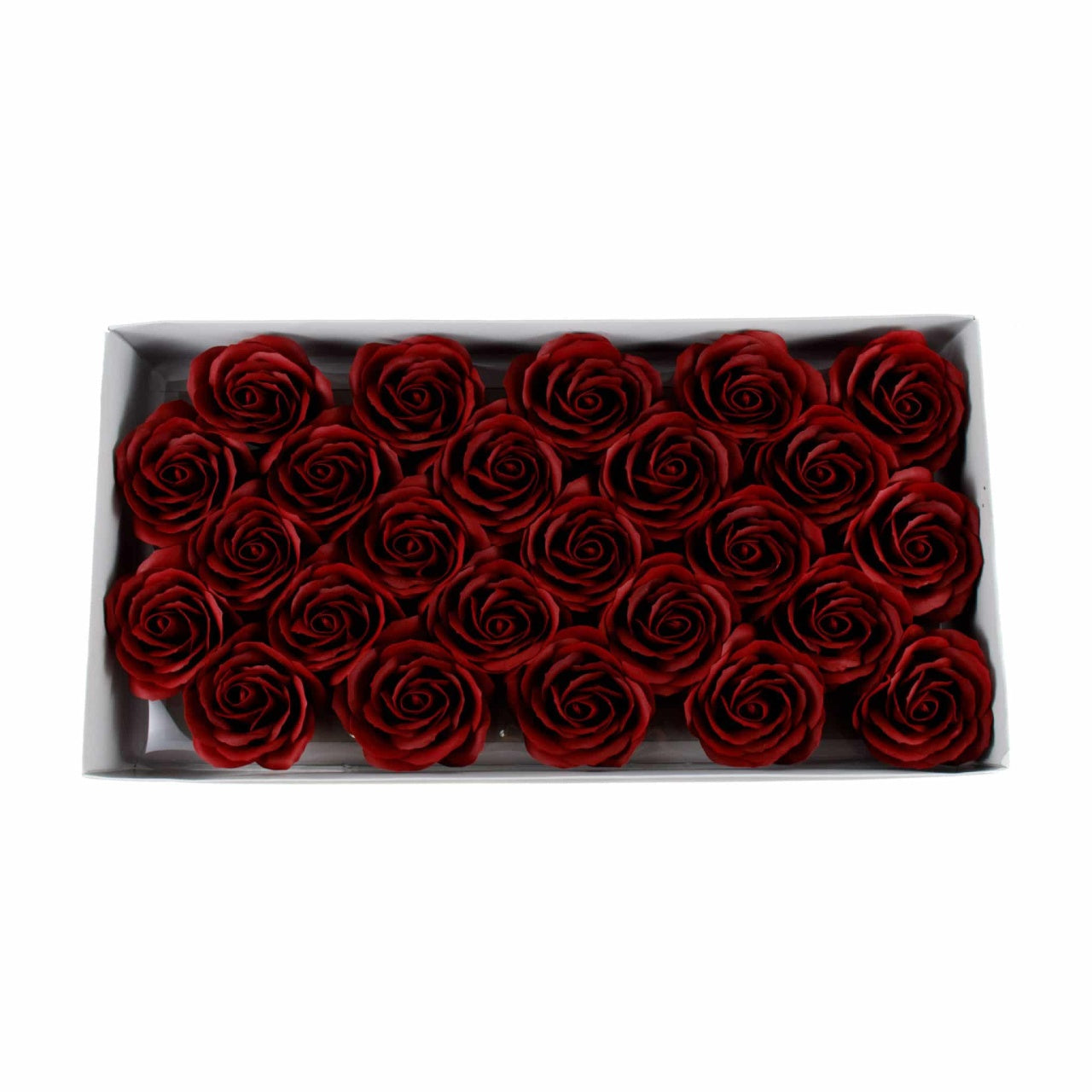 Trandafiri mari din sapun, set 25 bucati, parfum fin, rosu inchis