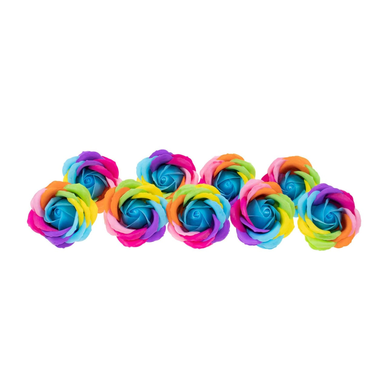 Trandafiri multicolori din sapun, set 9 bucati cu parfum fin