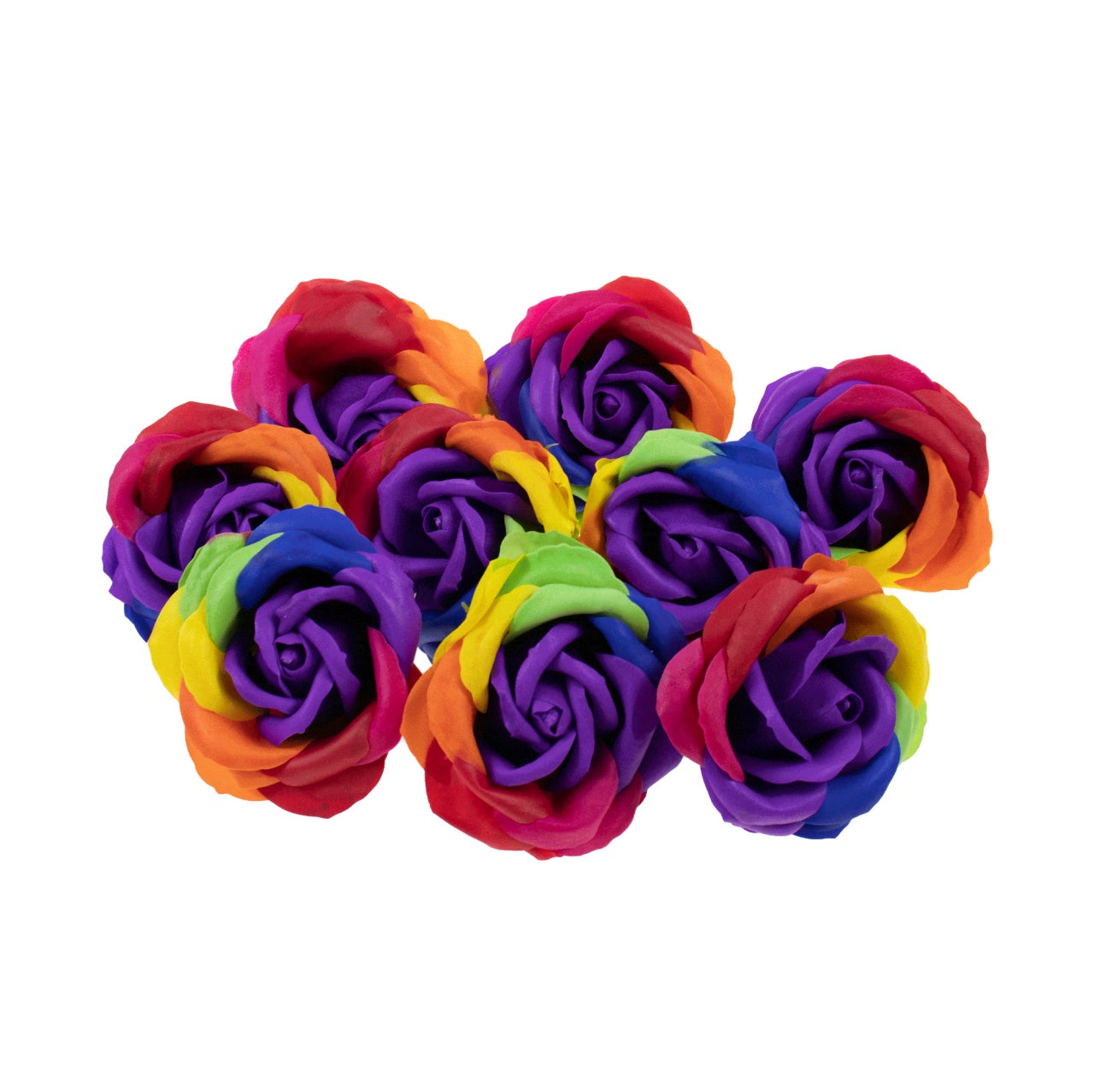 Trandafiri multicolori din sapun, set 9 bucati, parfum fin