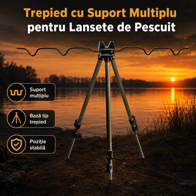 Trepied cu Suport Multiplu pentru Lansete de Pescuit – imagine principală promoțională