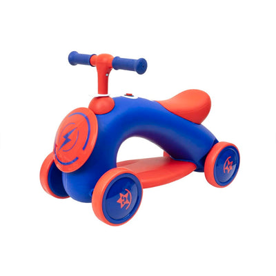 Tricicleta din plastic fara pedale pentru copii cu muzica si lumina, albastru
