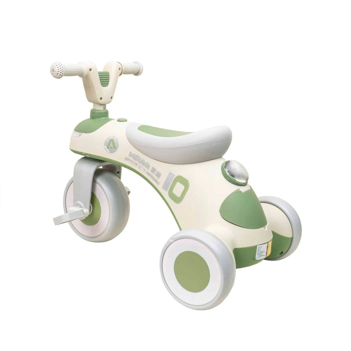 Tricicleta din plastic pentru copii, cu pedale, muzica si lumina, verde