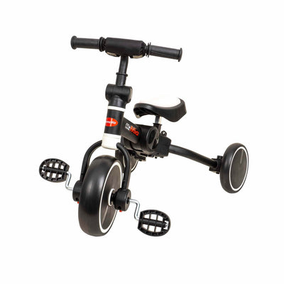 Tricicleta pliabila 2 in 1 pentru copii, reglabila, negru-alb