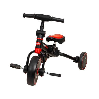 Tricicleta pliabila 2 in 1 pentru copii, reglabila, negru-rosu