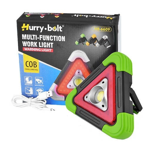 Triunghi reflectorizant iluminat LED cu incarcare solara sau prin USB, luminozitate reglabila