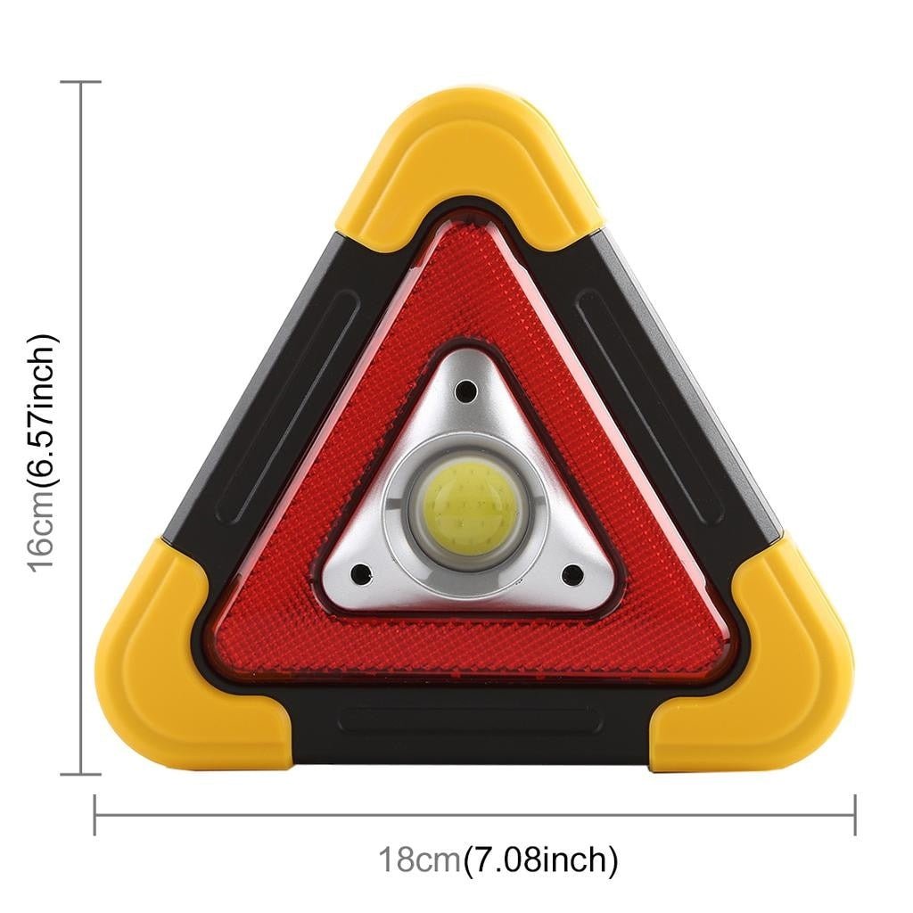 Triunghi SOS Cu Lanterna LED COB, FOXMAG24, LED Rosu , Incarcare Solara , USB , Acumulator Integrat , Galben