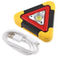 Triunghi SOS Cu Lanterna LED COB, FOXMAG24, LED Rosu , Incarcare Solara , USB , Acumulator Integrat , Galben