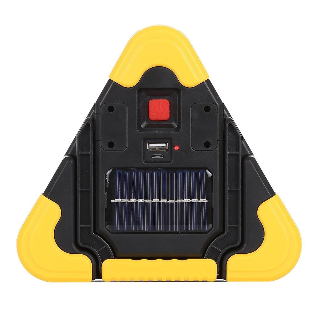 Triunghi SOS Cu Lanterna LED COB, FOXMAG24, LED Rosu , Incarcare Solara , USB , Acumulator Integrat , Galben