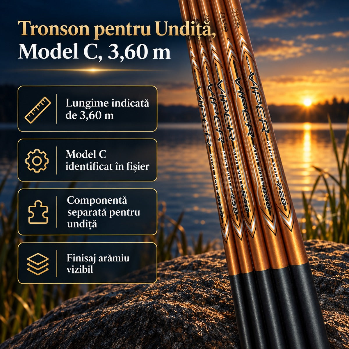 Tronson pentru Undiță, Model C, 3,60 m – imagine principală promoțională