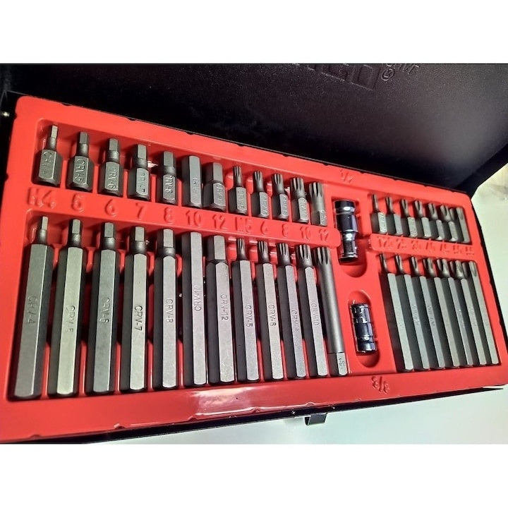 Trusa Biti Torx, cu 41 de piese, din metal, in cuite de protectie, argintiu