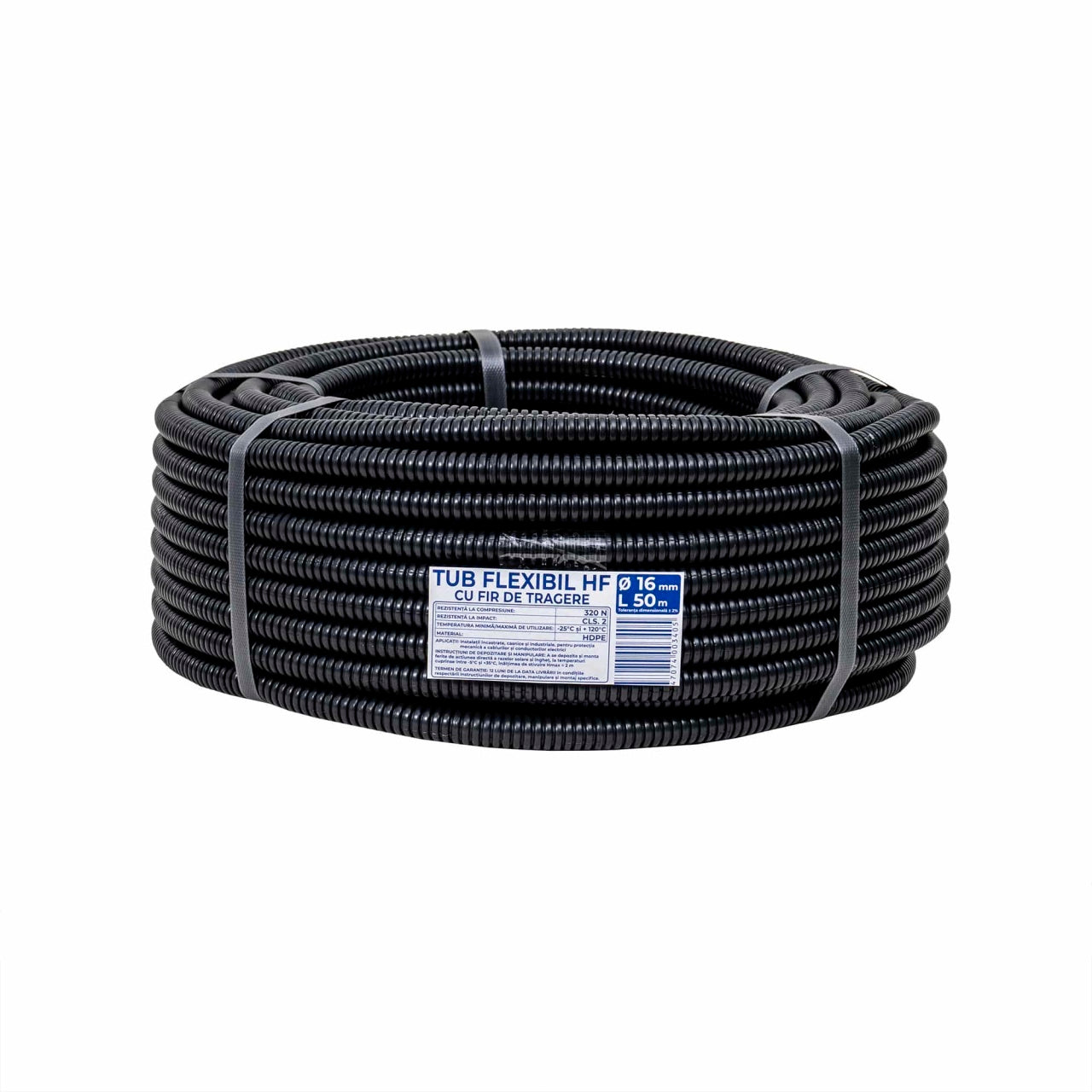 Tub flexibil copex PVC cu fir de tragere, diametru 16mm, lungime 50m