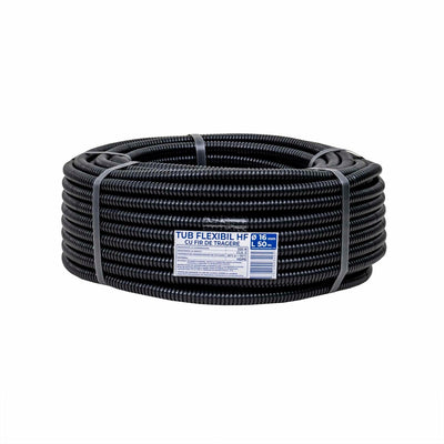 Tub flexibil copex PVC cu fir de tragere, diametru 16mm, lungime 50m