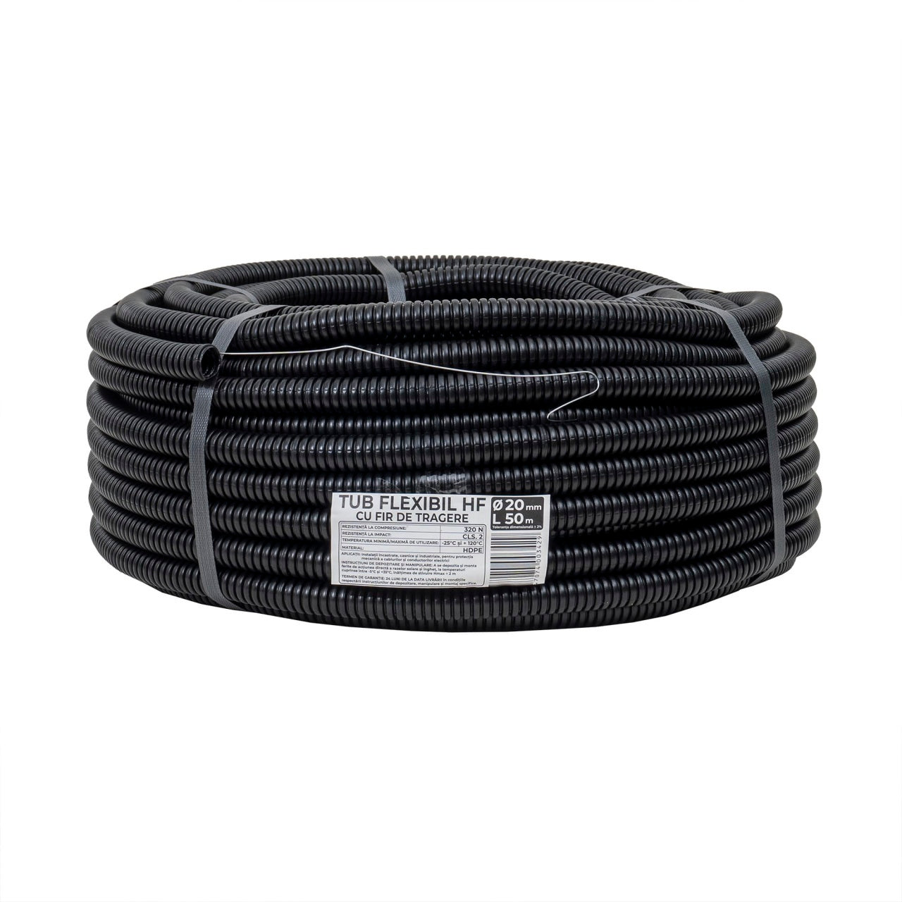 Tub flexibil copex PVC cu fir de tragere, diametru 20mm, lungime 50m