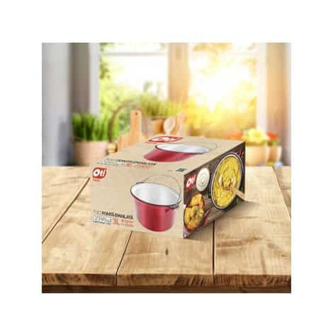 Tuci fonta emailat 22cm, capacitate 3L, vas pentru gatit traditional