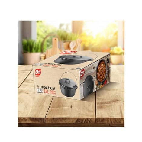 Tuci fonta pura 25cm, capacitate 3.5L, vas pentru gatit traditional