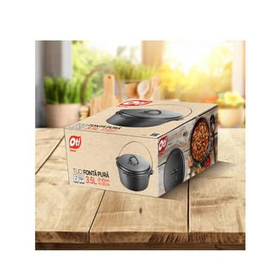 Tuci fonta pura 25cm, capacitate 3.5L, vas pentru gatit traditional