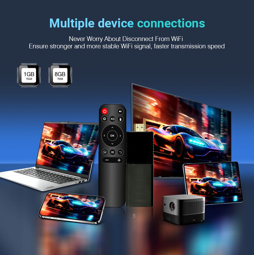 TV Stick Android 4K Ultra HD cu Asistent Google, telecomanda vocala, conectare HDMI și la internet prin Wi-Fi, negru