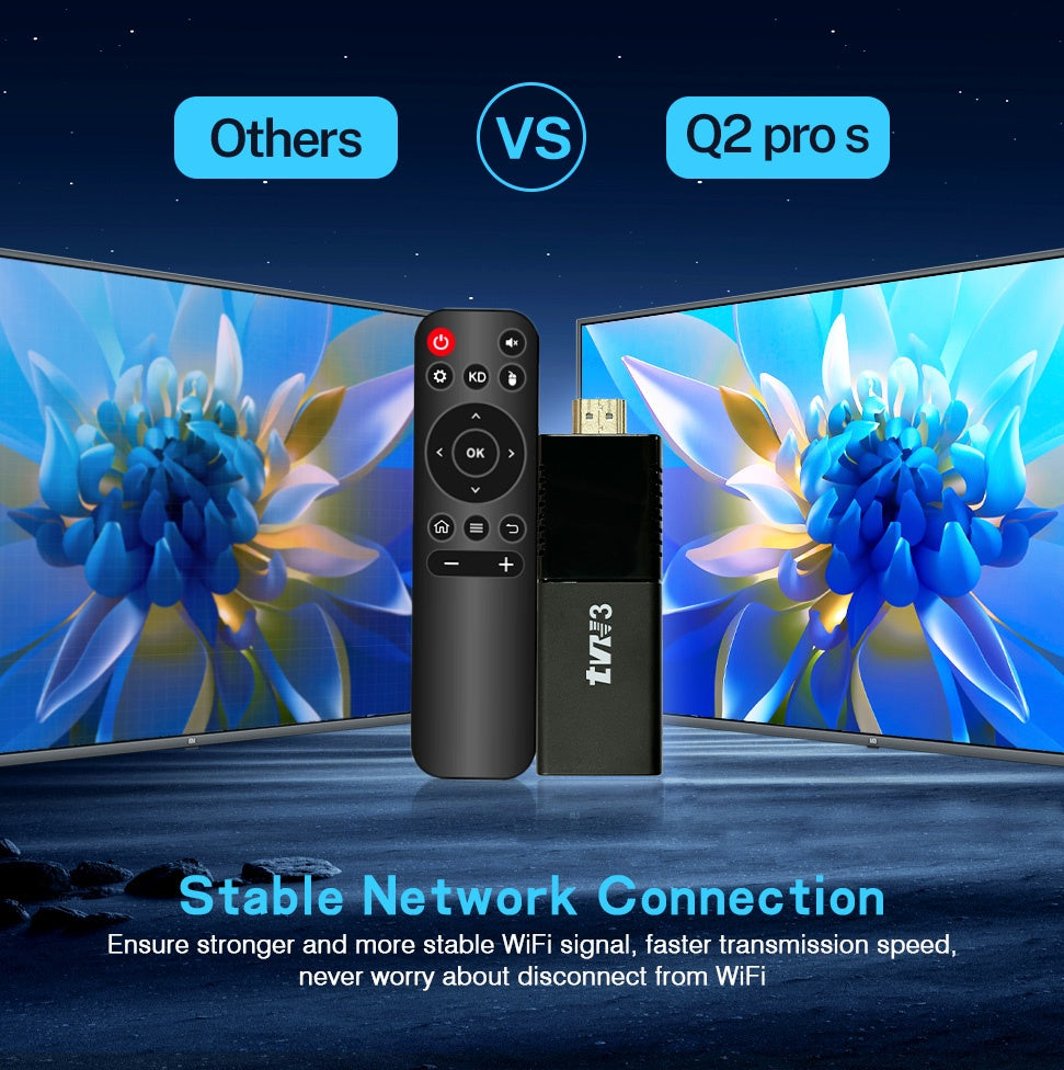 TV Stick Android 4K Ultra HD cu Asistent Google, telecomanda vocala, conectare HDMI și la internet prin Wi-Fi, negru