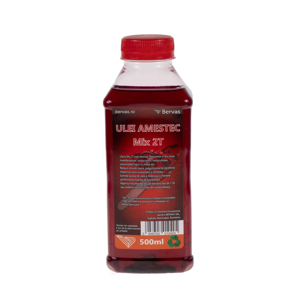 Ulei pentru amestec 2T rosu 500 ML, capacitate 0.5L