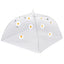 Umbrela alimentara, dimensiuni 36 x 36 x 36 cm, din dantela cu floricele, alb