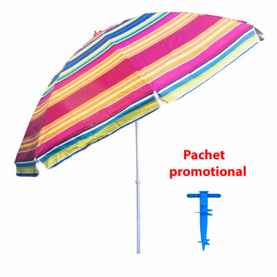 Umbrela de soare 3m cu suport tip burghiu albastru, protectie UV, structura metalica