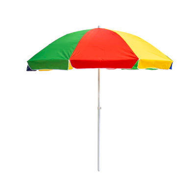 Umbrela de soare multicolora, diametru 240 cm, inaltime reglabila 220 cm, stalp 33 mm