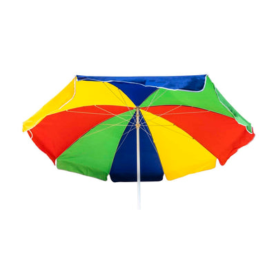 Umbrela de soare multicolora, diametru 240 cm, inaltime reglabila 220 cm, stalp 33 mm