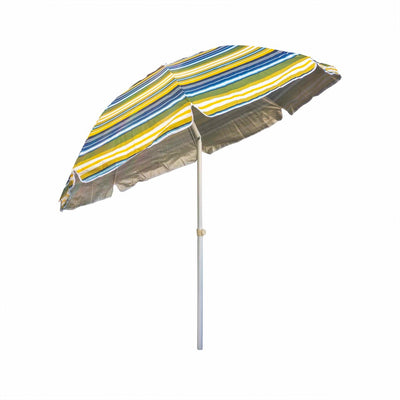 Umbrela protectie solara 2m cu suport tip burghiu alb, structura metalica inclinabila
