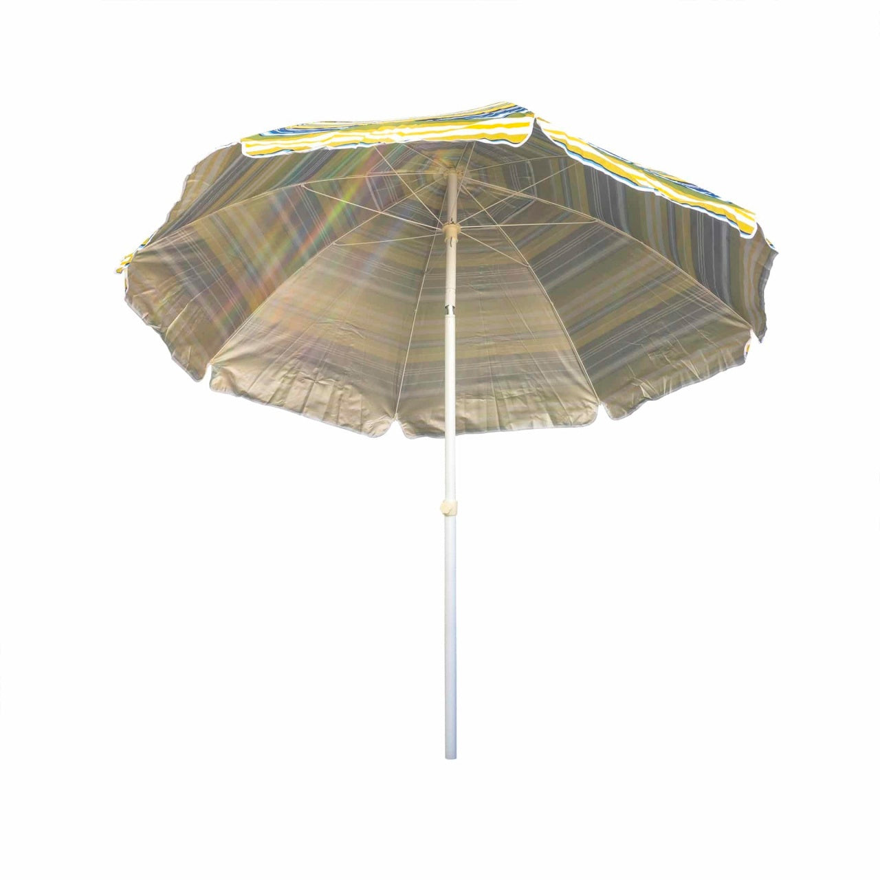 Umbrela protectie solara 2m cu suport tip burghiu alb, structura metalica inclinabila